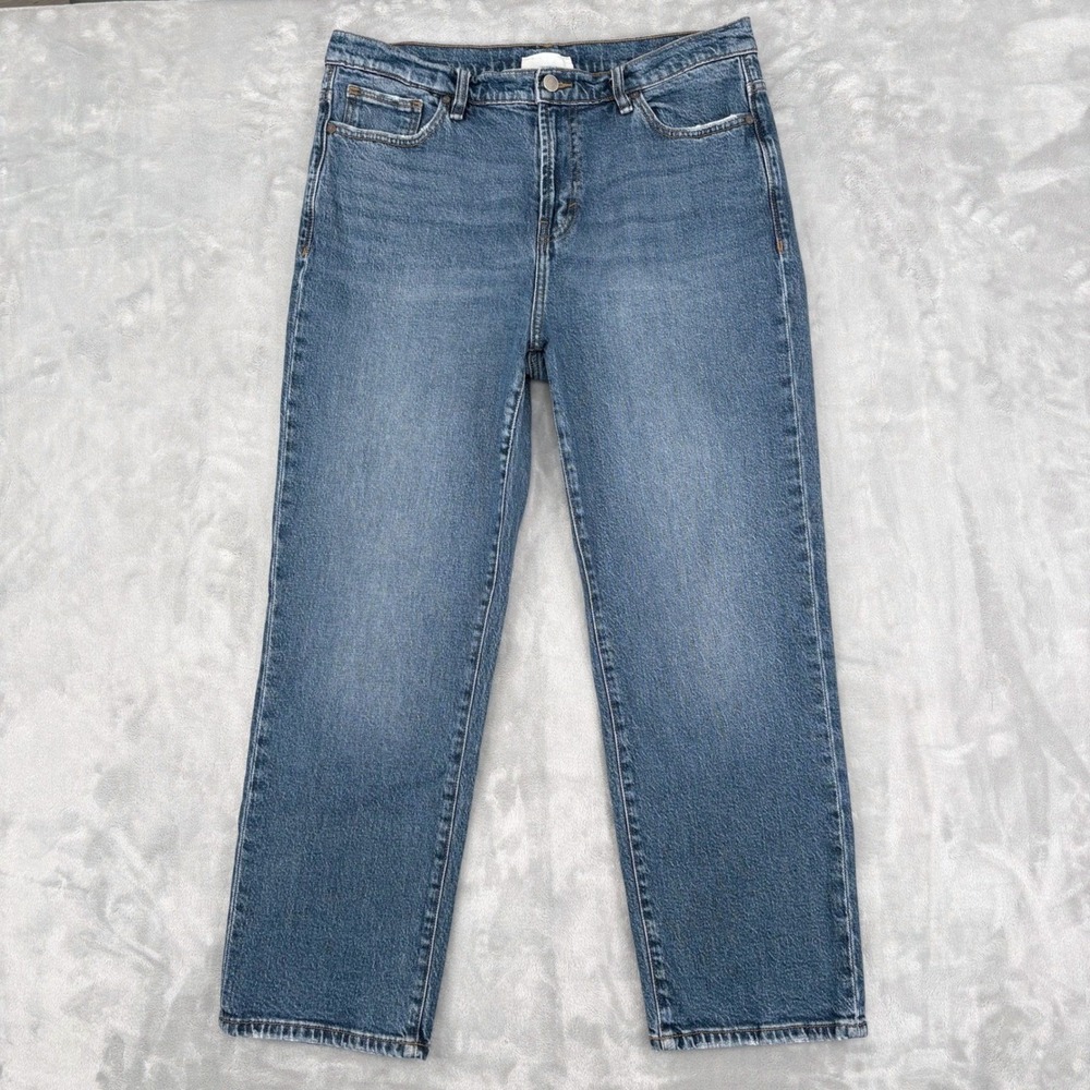 Habitual Jeans Womens 14/32 (33x26.5) Distressed Lennox Deep River Straight Leg
